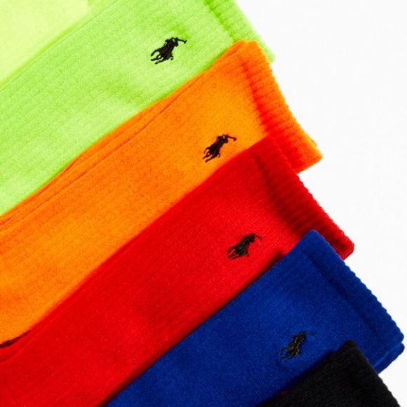 🆕Polo Ralph Lauren Marled Neon Socks - Picture 2 of 4